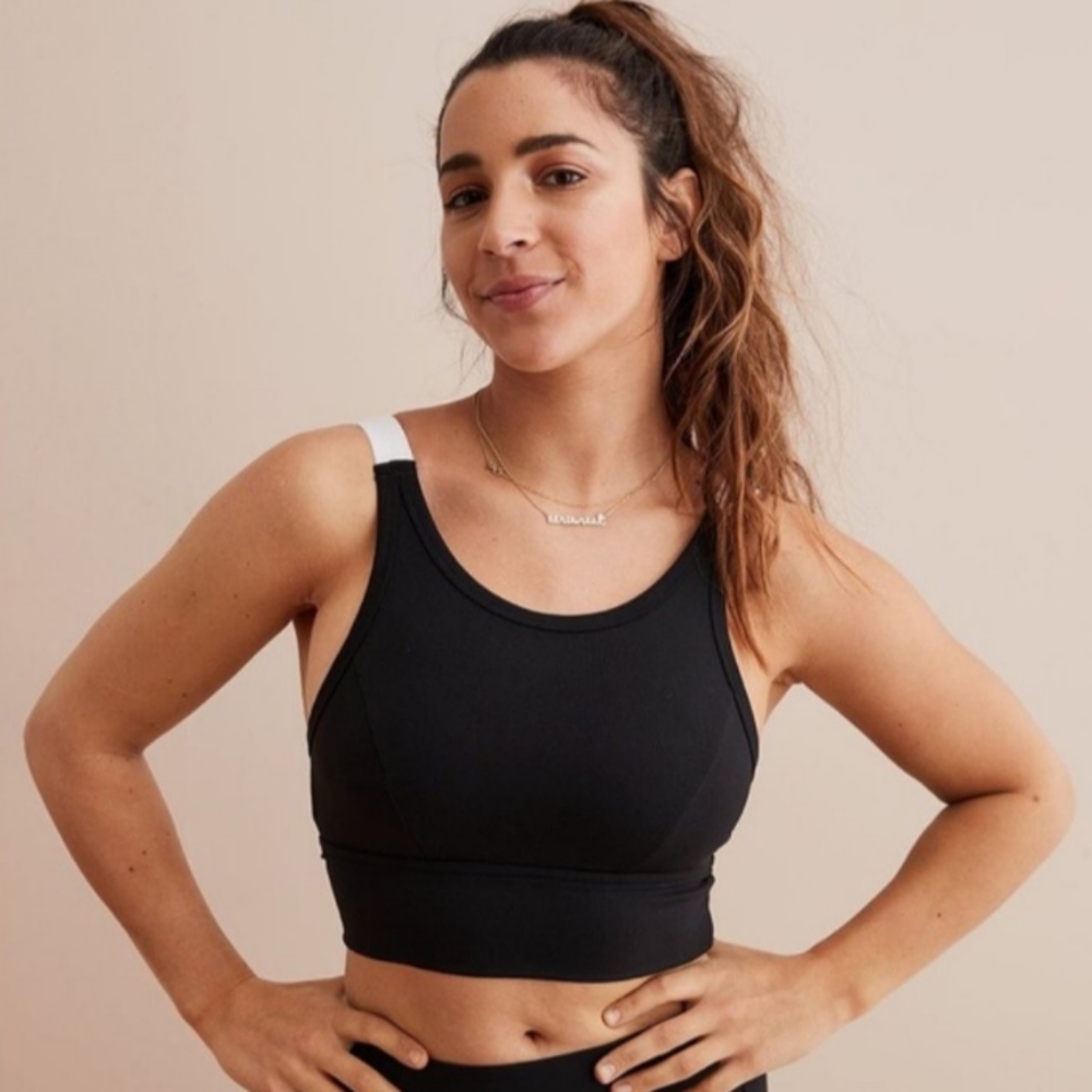 Aerie x Aly Raisman Sports Bra Longline Black XXL